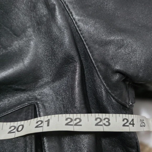 Alamo Landing‎ Leather Jacket Mens Black Thinsulate Lined Moto Bomber Medium VTG